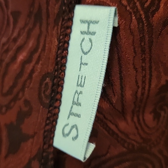 Vtg CONRAD C 1990s Maroon Paisley Satin Blazer Shacket - Picture 8 of 8